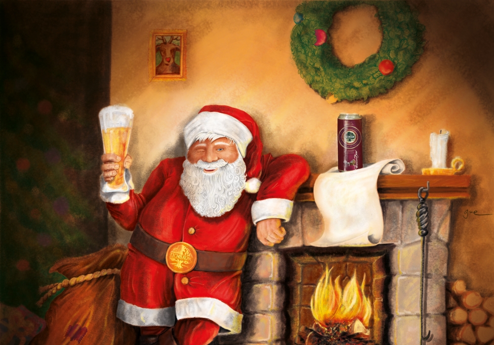 Illustration Weihnachtsmann Eichbaum